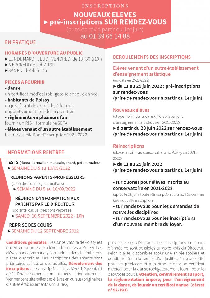 infos rentrée